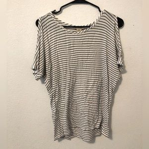Lucky Brand Striped Cold Shoulder Top Size XS
